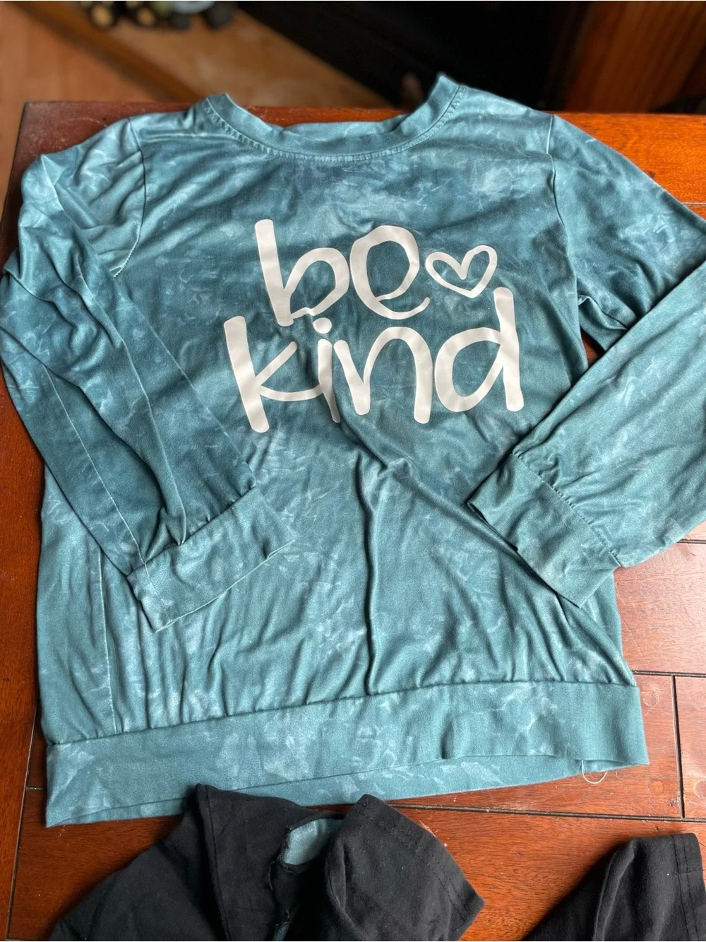 Kids Black Leggings & Top with Teal Peekaboo Detail -